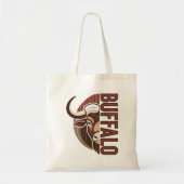 Buffalo typo with illustration Bull Bag design Tragetasche (Vorne)
