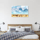 Buffalo Unterhalb des Grand Teton Mountains Leinwanddruck (Insitu (Schlafzimmer))