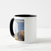 Buffalo von Old Faithful Vintage Travel Poster Tasse (Vorderseite Links)