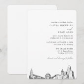 Buffalo Wedding Elegante Skyline Einladung (Vorne/Hinten)
