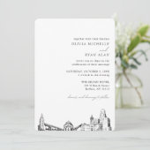 Buffalo Wedding Elegante Skyline Einladung (Stehend Vorderseite)