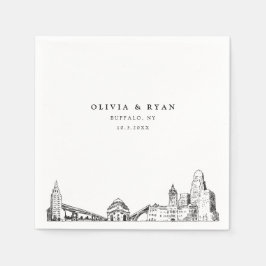 Buffalo Wedding Minimalistisch Paper Serviette