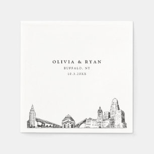 Buffalo Wedding Minimalistisch Paper Serviette