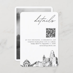 Buffalo Wedding Modern Details QR Code Begleitkarte