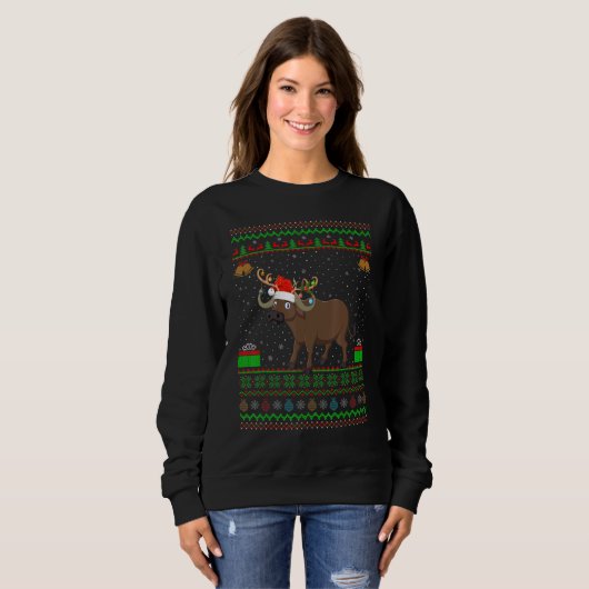 Buffalo Weihnachtsmannmütze Matching Ugly Buffalo Sweatshirt (Vorne ganz)