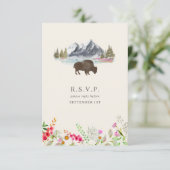 Buffalo Wildblume Wedding RSVP Karte (Stehend Vorderseite)