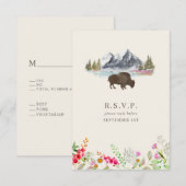 Buffalo Wildblume Wedding RSVP Karte (Vorne/Hinten)