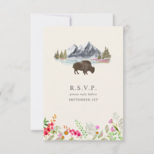 Buffalo Wildblume Wedding RSVP Karte