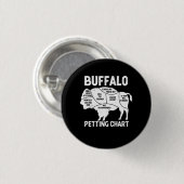 Buffalo Wildlife Petting Chart für Bison Liebhaber Button (Vorne & Hinten)
