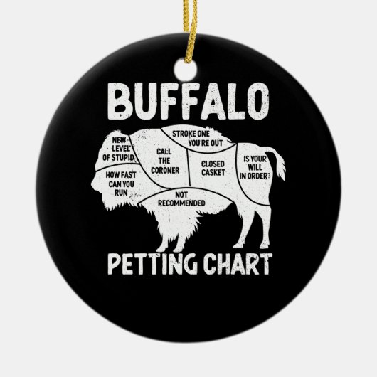 Buffalo Wildlife Petting Chart für Bison Liebhaber Keramik Ornament (Vorne)