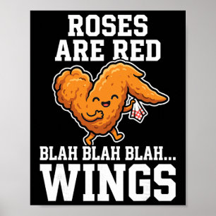 Buffalo Wings Huhn Rosen sind rot Lustiger Tag Flü Poster