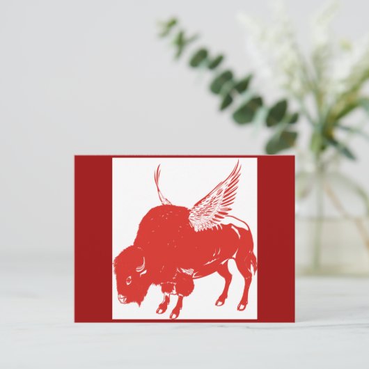 Buffalo Wings Postkarte (Stehend Vorderseite)