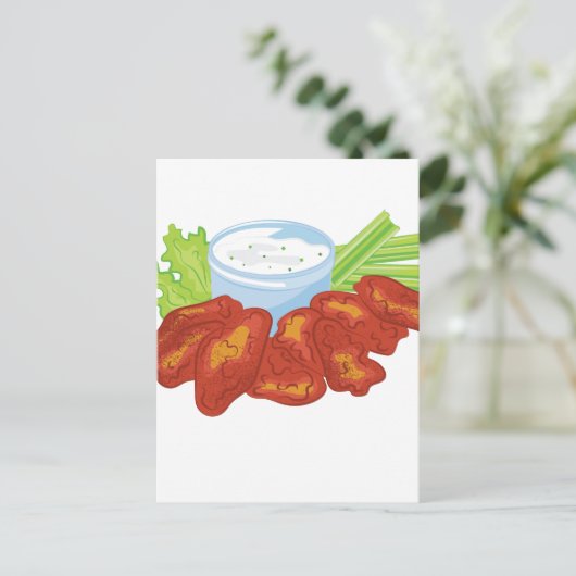 Buffalo Wings Postkarte (Stehend Vorderseite)