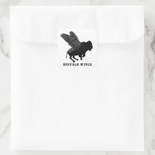 Buffalo Wings Quadratischer Aufkleber (Tasche)