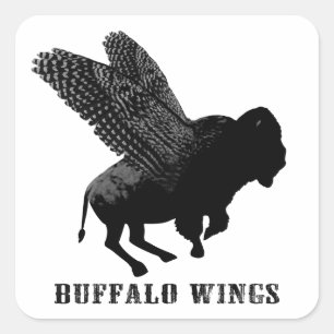 Buffalo Wings Quadratischer Aufkleber