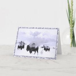 Buffalo Winter Scene Grußkarte Karte
