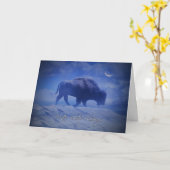 Buffalo Winter Solstice Blessings Wildlife Cards Karte (Gelbe Blume)