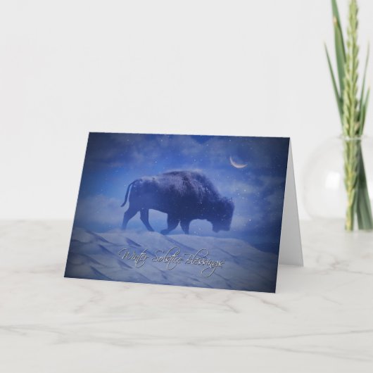 Buffalo Winter Solstice Blessings Wildlife Cards Karte (Vorderseite)