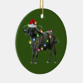 Buffalo With Hat Lights Christmas Keramik Ornament (Rechts)