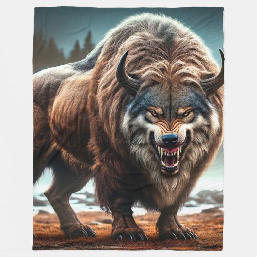 Buffalo Wolf Fleecedecke (Vorderseite)