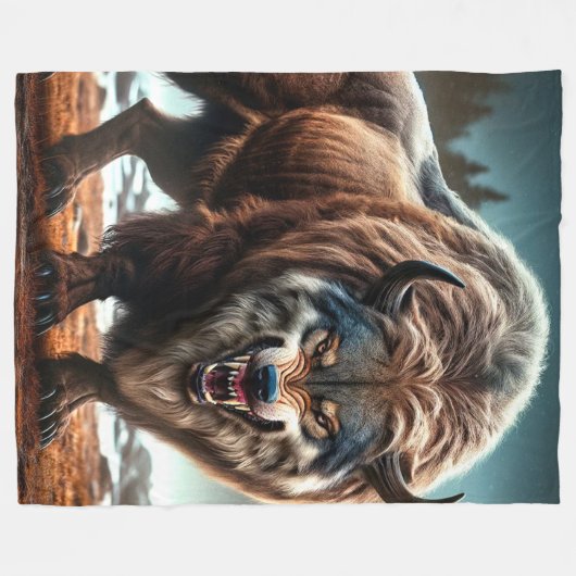 Buffalo Wolf Fleecedecke (Vorderseite (Horizontal))