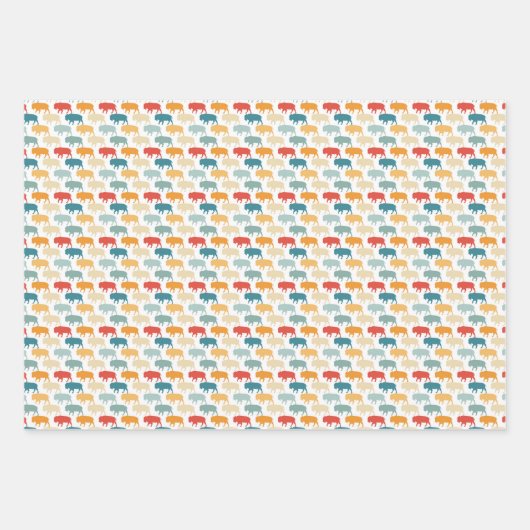 Buffalo Wrapping Paper Flat Sheet Set 3 Geschenkpapier Set (Vorderseite 3)