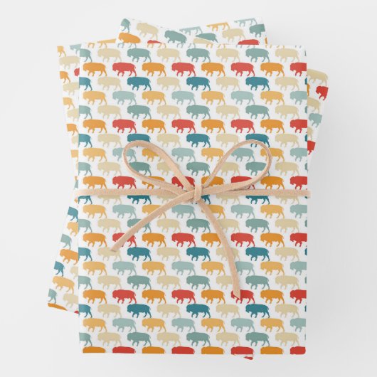 Buffalo Wrapping Paper Flat Sheet Set 3 Geschenkpapier Set (Beispiel)