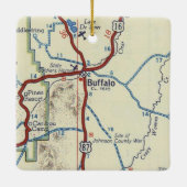 Buffalo WY Vintag Map Keramikornament (Rückseite)
