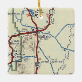 Buffalo WY Vintag Map Keramikornament