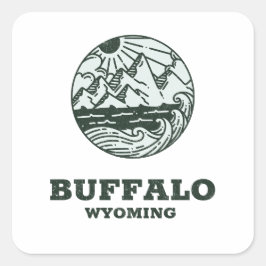 Buffalo - Wyoming Quadratischer Aufkleber