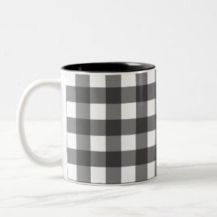 BuffBuffalo Kariert Kaffee Tasse - Schwarz und Wei