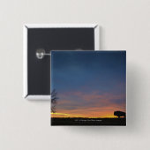 Büffel am Sonnenuntergang im Button (Vorne & Hinten)
