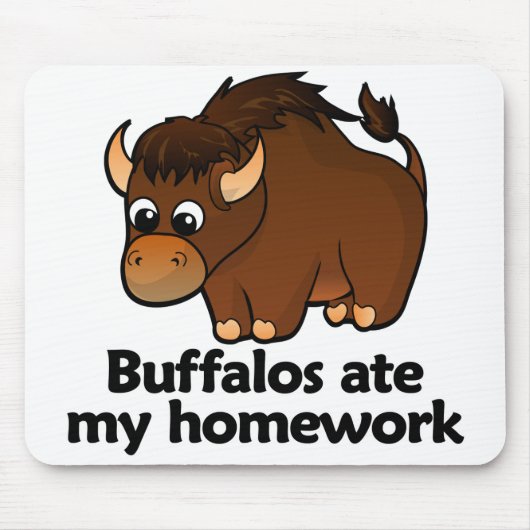 Büffel aßen meine Hausaufgaben Mousepad (Vorne)
