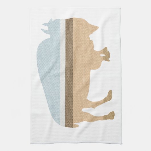 Büffel auf einem schlichten geschirrtuch (Vertikal)