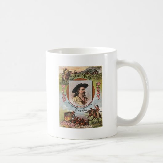 Büffel BillsWild WestVintage Anzeige show-1893 Kaffeetasse (Rechts)
