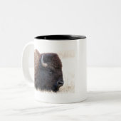 Büffel-Bison herauf nahes Zweifarbige Tasse (Vorderseite Links)