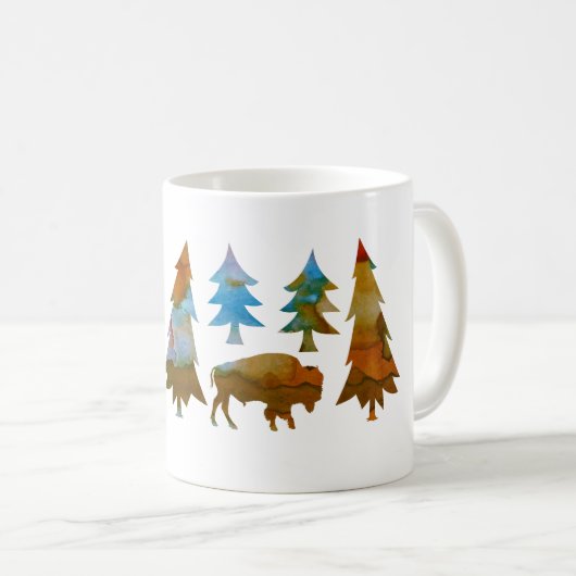 Büffel/Bison Kaffeetasse (VorderseiteRechts)