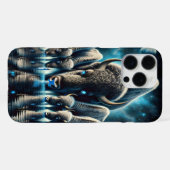 Büffel Bisons trinken unter einem kosmischen Glanz iPhone Hülle (Rückseite (Horizontal))