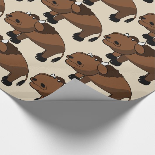 Büffel-Cartoon Geschenkpapier (Ecke)