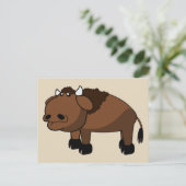 Büffel Cartoon Postkarte (Stehend Vorderseite)