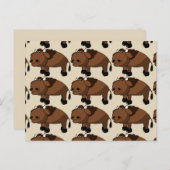 Büffel Cartoon Postkarte (Vorne/Hinten)