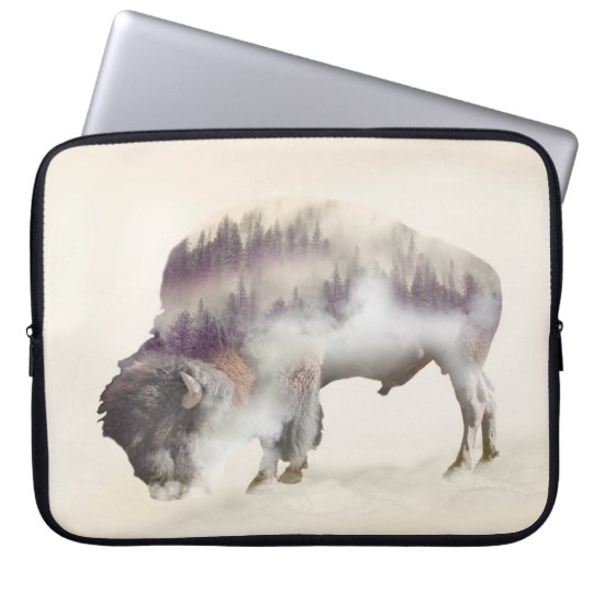 Büffel-doppelte Belichtung-amerikanische Laptop Sleeve