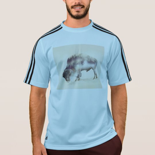 Büffel-doppelte Belichtung-amerikanische T-Shirt