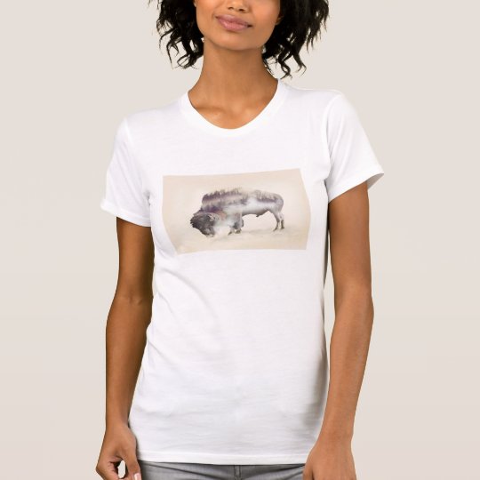 Büffel-doppelte Belichtung-amerikanische T-Shirt