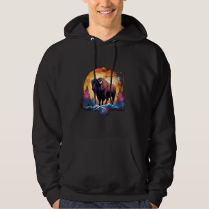 Büffel Farbige Wildlife-Kunst Bison Tierkunst Hoodie