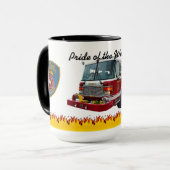 Büffel-Feuer-Motor 2" Stolz der Westseite" Tasse (Vorderseite Links)