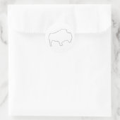 Büffel-Form Runder Aufkleber (Tasche)