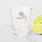 Büffel-Fußball über den Tabellen-Schnapsglas Schnapsglas (Rückseite)