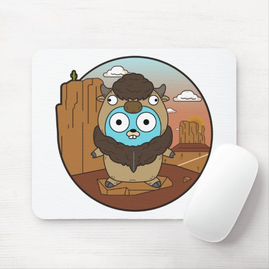 Büffel-Gopher in der Wüste Mousepad (Mit Mouse)