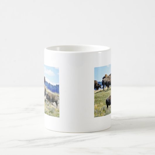 Büffel-Herde - Yellowstone Nationalpark Kaffeetasse (Mittel)